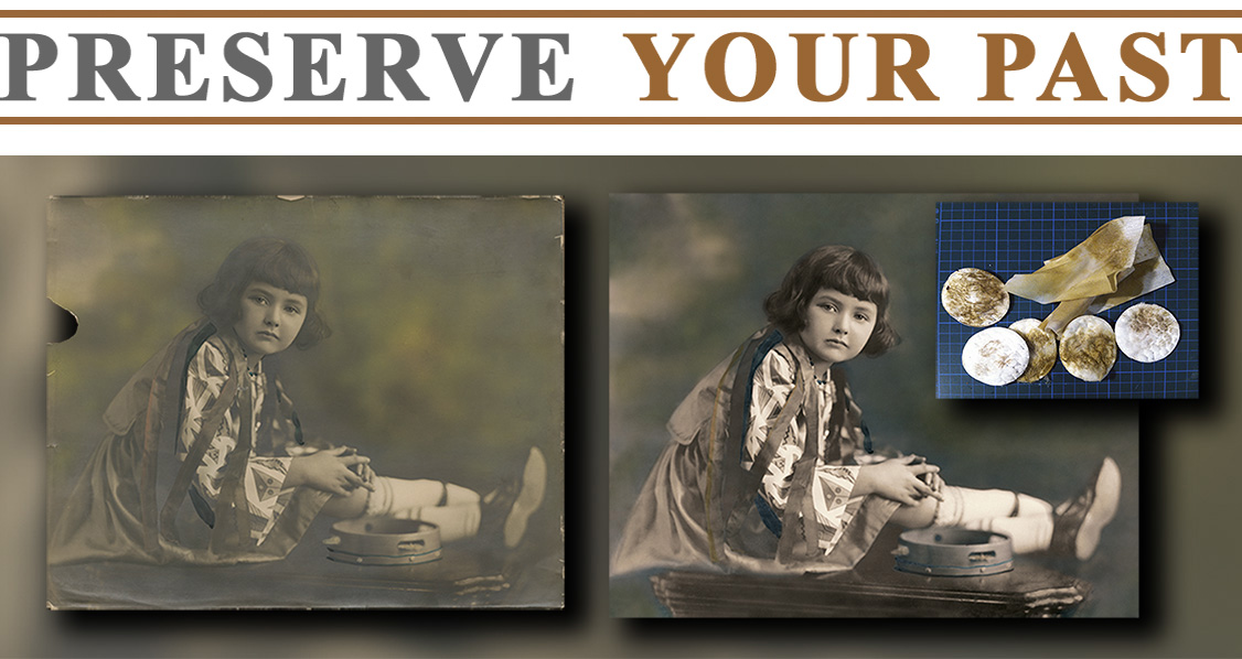 Cleaning a photograph that has great sentimental value but unfortunately became covered with smoke residue should be left to the professionals photo restoration specialist who will exercise outmost care and use proven methods and proper solvents to restore the photograph and to prevent the further damage.
