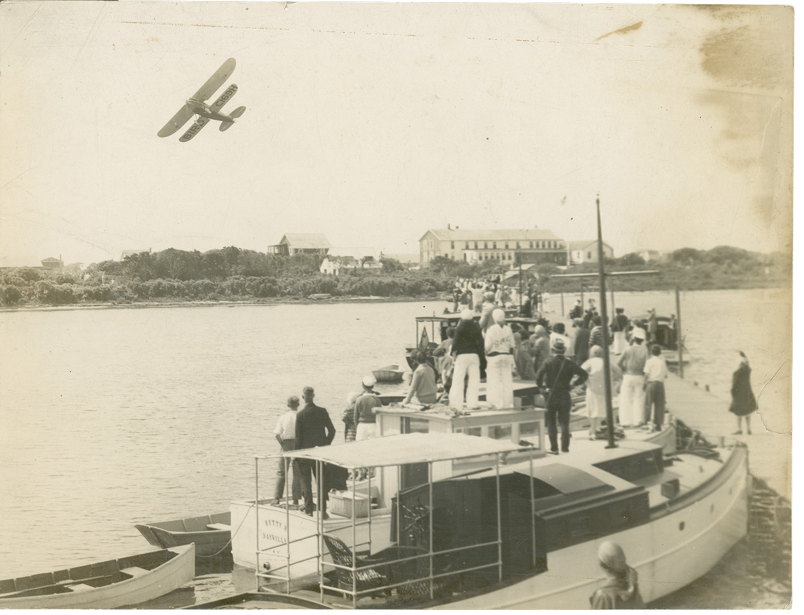 July 4th 1929 an airplane flying over Long Island Sound to deliver US Mail from Patchogue Village to Cherry Grove