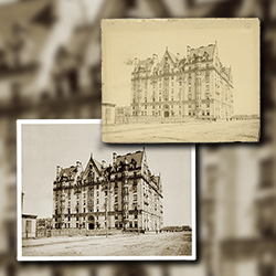 Digital retouching and archiving of a famous photograph of the New York Dakota Building